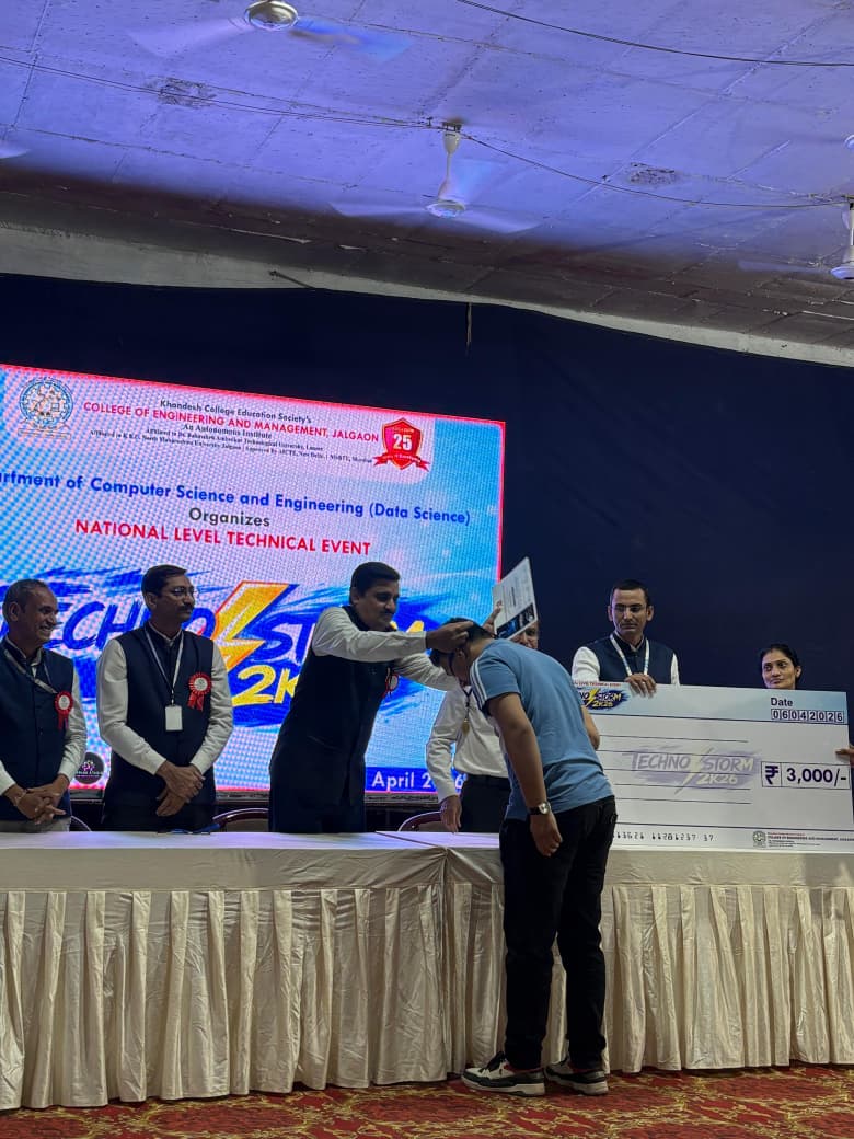 First Prize at Technical Paper Presentation - TECHNO-STORM 2026